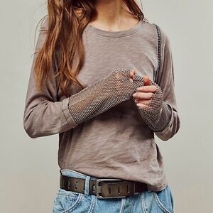 Rare Free People After Dark cuff with rhinestone sleeves in Petrified Wood (xs)